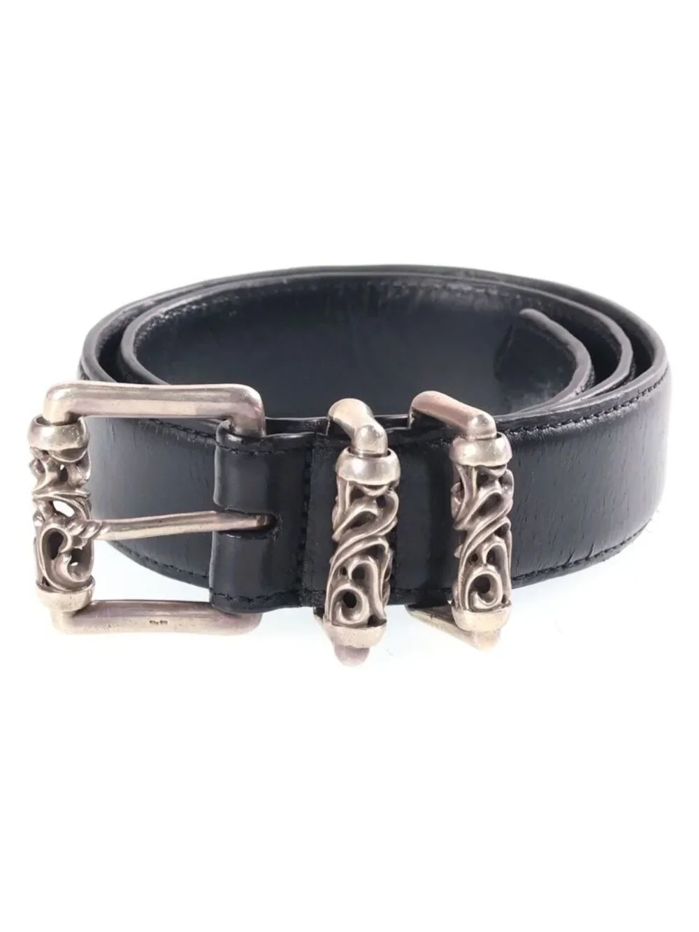 Chrome Hearts Roller Buckle Leather Belt Silver